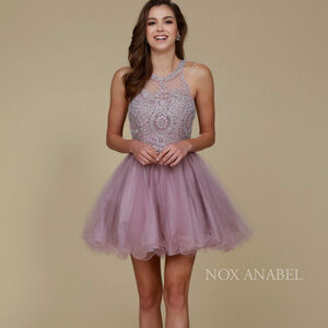N/A Jeweled Short Homecoming Dress B652